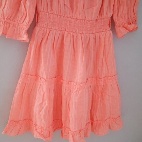 NWT Lilly Pulitzer Louisa Mini Dress Size Medium Off The Shoulder Orange - Picture 6 of 12